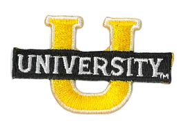8901- U Patch, White Outline