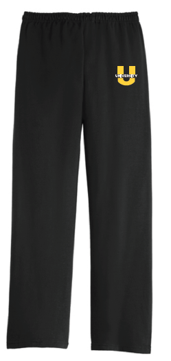 8901 - PRE-ORDER Open Bottom "U" University Sweatpants- ADULT ONLY