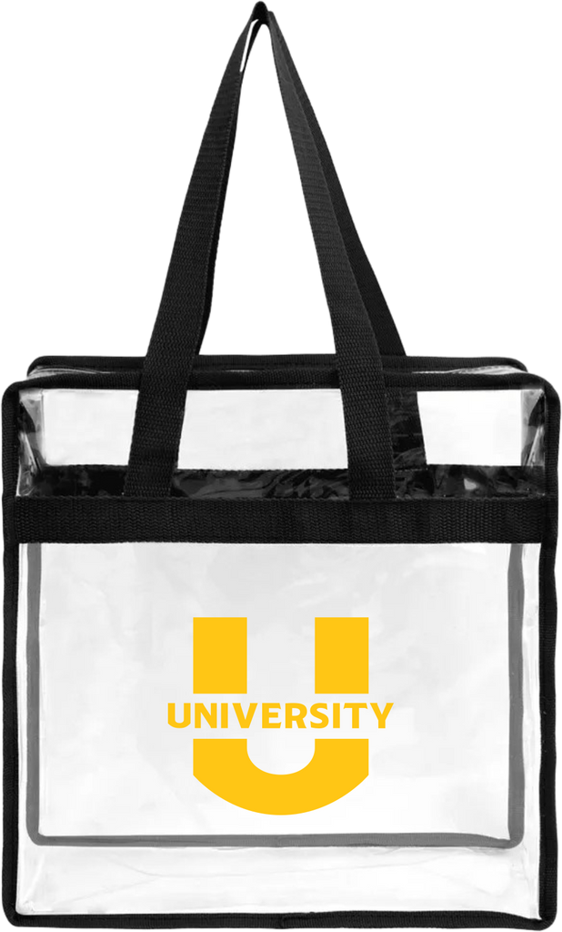 UNIVERSITY Clear Zipper Tote Bag