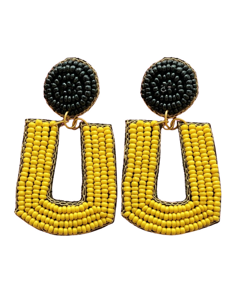 PRE-ORDER- "U" Beaded Earrings- Bomb Designs